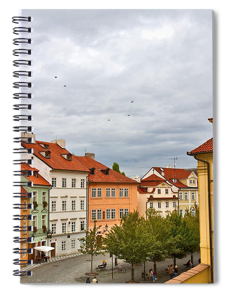 Prague Spiral Notebook featuring the photograph Birds Over Prague by Madeline Ellis