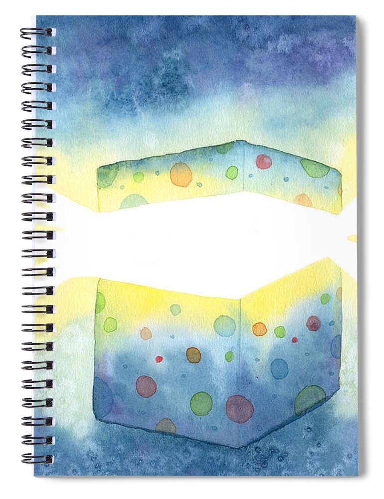 Artoffoxvox Spiral Notebook featuring the painting Birthday Box by Kristen Fox