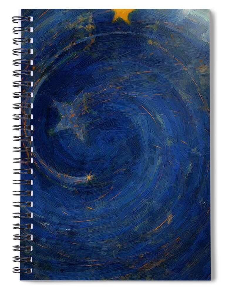 Stars Spiral Notebook featuring the painting Birthed in Stars by RC DeWinter