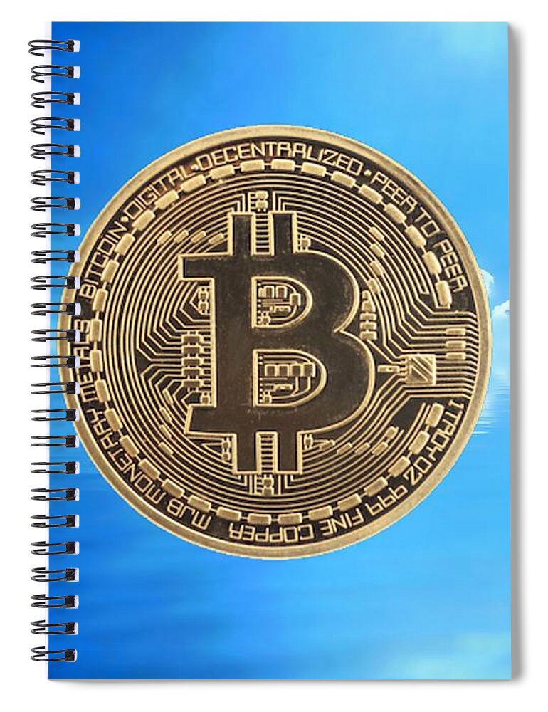 Bitcoin Spiral Notebook featuring the photograph Bitcoin Revolution by Chris Montcalmo