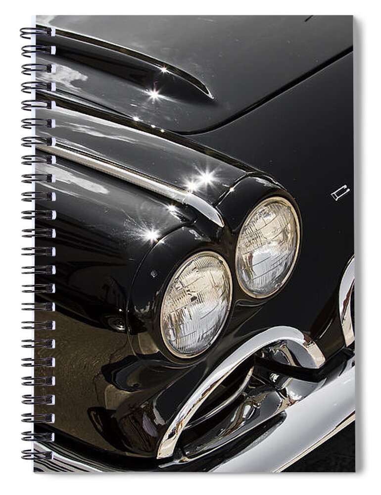 Corvette Spiral Notebook featuring the photograph Black '62 by Dennis Hedberg