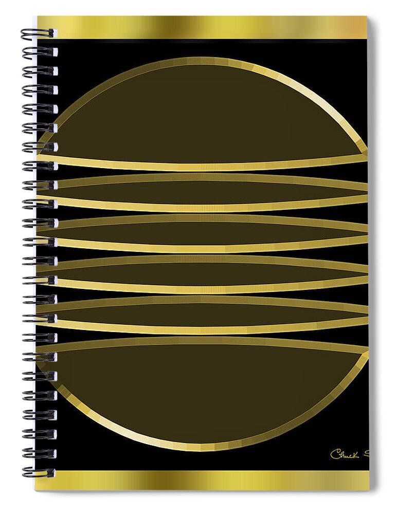 Black And Gold 4 Spiral Notebook featuring the digital art Black and Gold 4 by Chuck Staley
