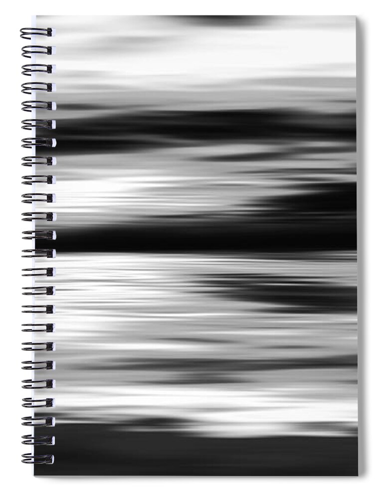 Abstract Spiral Notebook featuring the digital art Black and White abstract painting by Jan Brons
