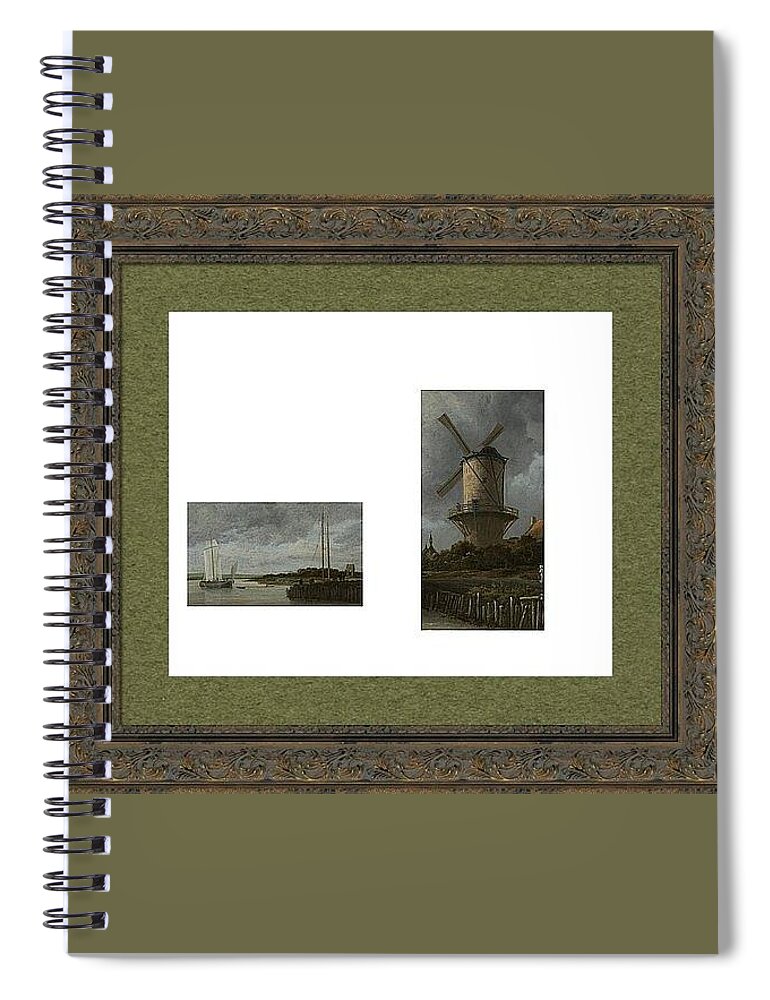  Spiral Notebook featuring the digital art Black and White Collection by David Bridburg