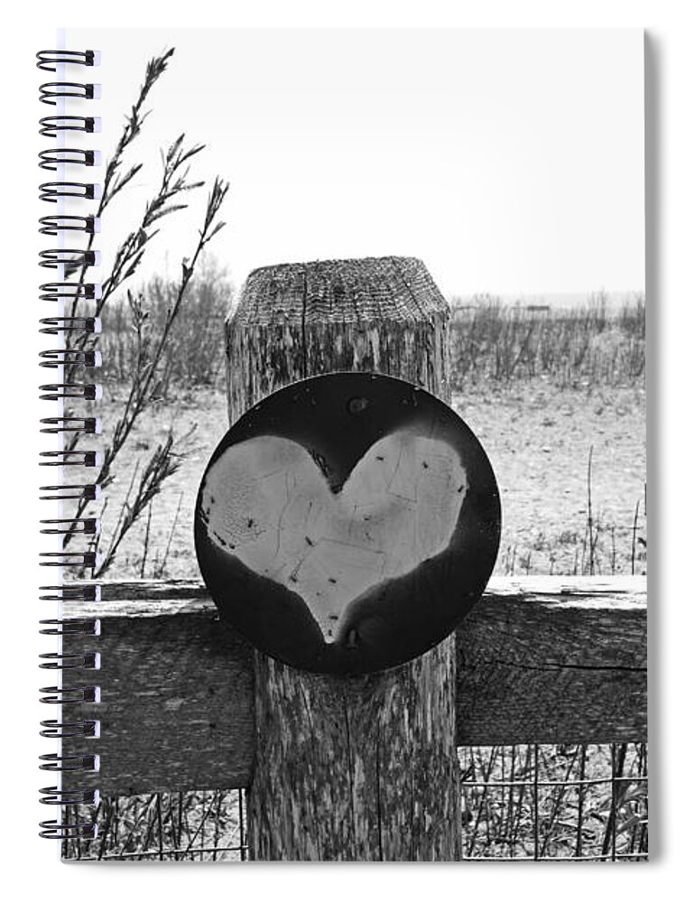 Black Spiral Notebook featuring the photograph Black and White Fence by Toby McGuire