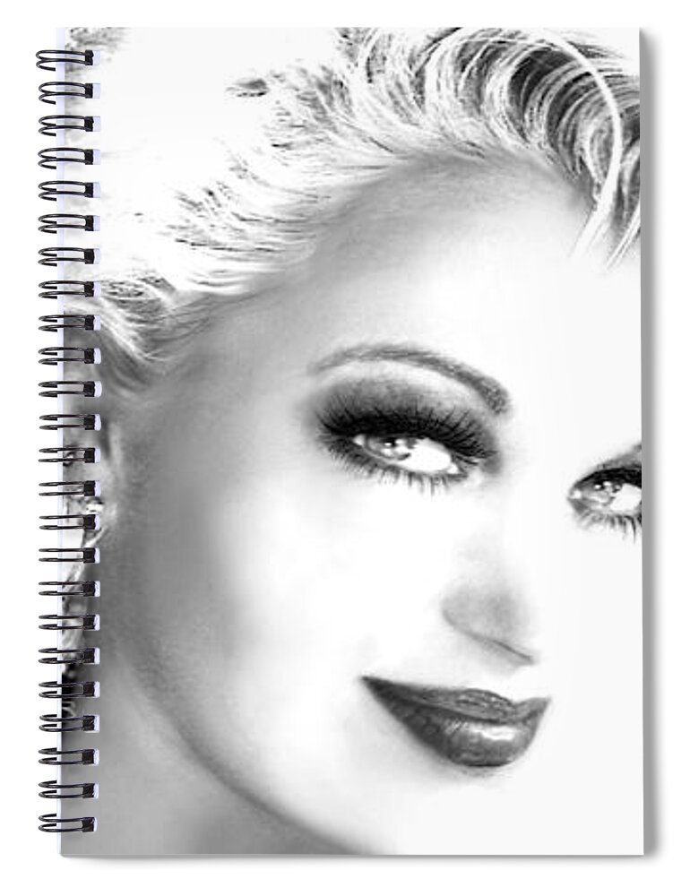 Face Spiral Notebook featuring the painting Black and White Smile by Angie Braun