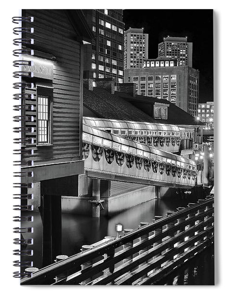 Boston Spiral Notebook featuring the photograph Black and White Tea Party by Frozen in Time Fine Art Photography