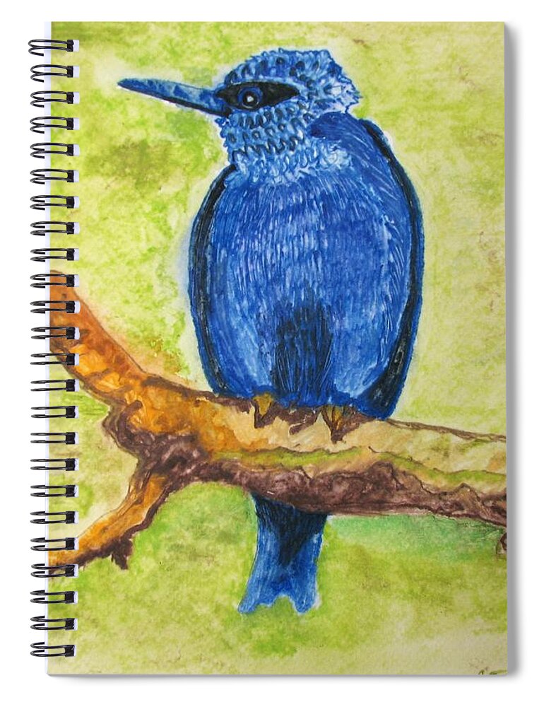 Birds Spiral Notebook featuring the painting Black as Blue Bird by Patricia Arroyo
