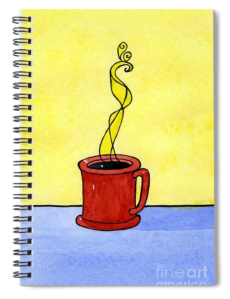 Black Coffee A Pen & Ink Watercolor Painting By Norma Appleton Spiral Notebook featuring the painting Black Coffee by Norma Appleton