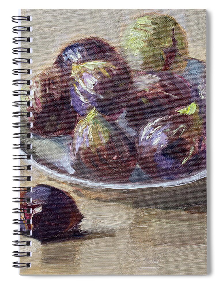 Black Figs Spiral Notebook featuring the painting Black Figs by Ylli Haruni
