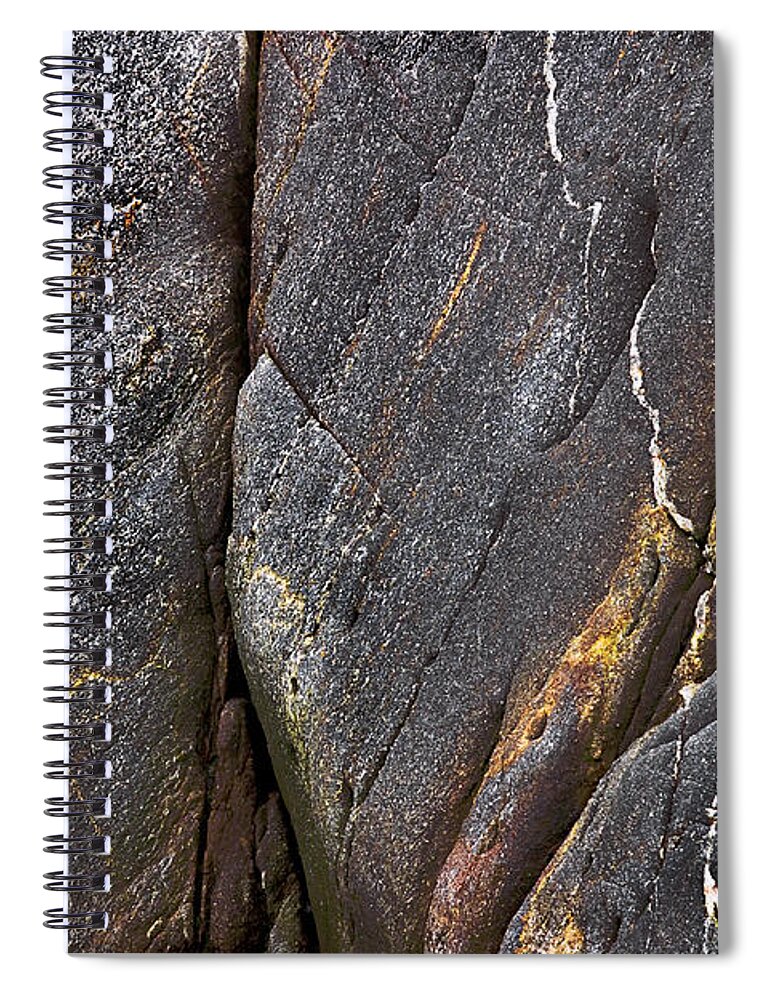 Rock Spiral Notebook featuring the photograph Black Granite Abstract Two by Peter J Sucy