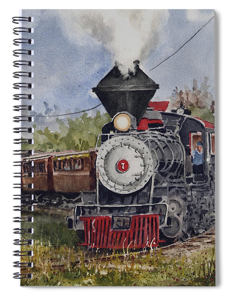 Train Spiral Notebook featuring the painting Black Hills Central Number 7 by Sam Sidders
