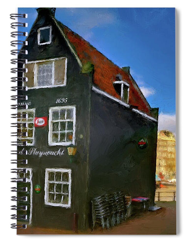 Holland Amsterdam Spiral Notebook featuring the photograph Black House in Jodenbreestraat #1. Amsterdam by Juan Carlos Ferro Duque