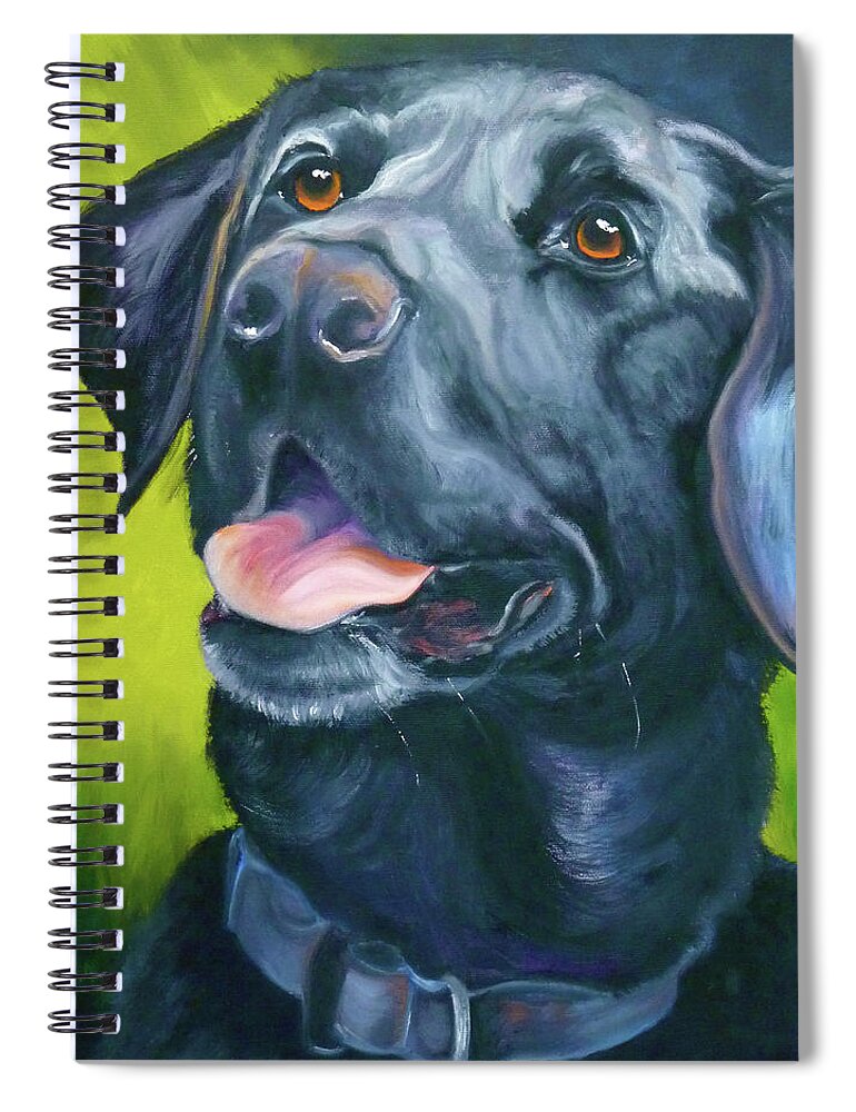 Labrador Retriever Spiral Notebook featuring the painting Black Lab Forever by Susan A Becker