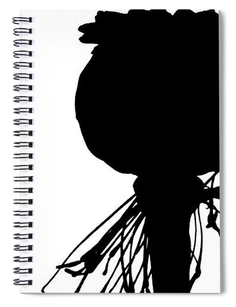 Black And White Spiral Notebook featuring the photograph Black Poppy, White Sky by Jordan W