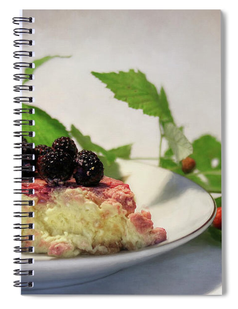 Wild Spiral Notebook featuring the photograph Black Raspberry Cheescake by Lori Deiter