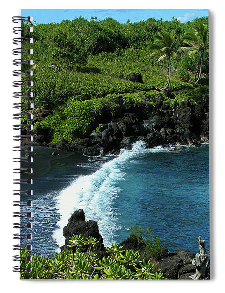 Black Sand Beach Spiral Notebook featuring the photograph Black Sand Beach by Harry Spitz