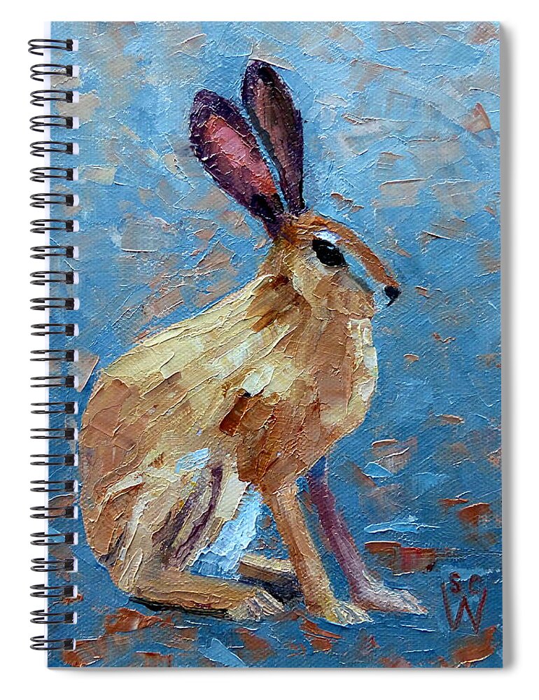 Jackrabbit Painting Spiral Notebook featuring the painting Black-tailed Jackrabbit by Susan Woodward