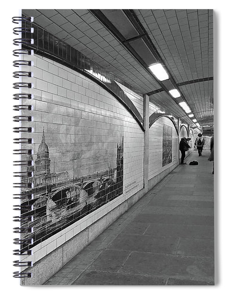 London Spiral Notebook featuring the photograph Blackfriars Bridge Underpass on The South Bank London by Gill Billington