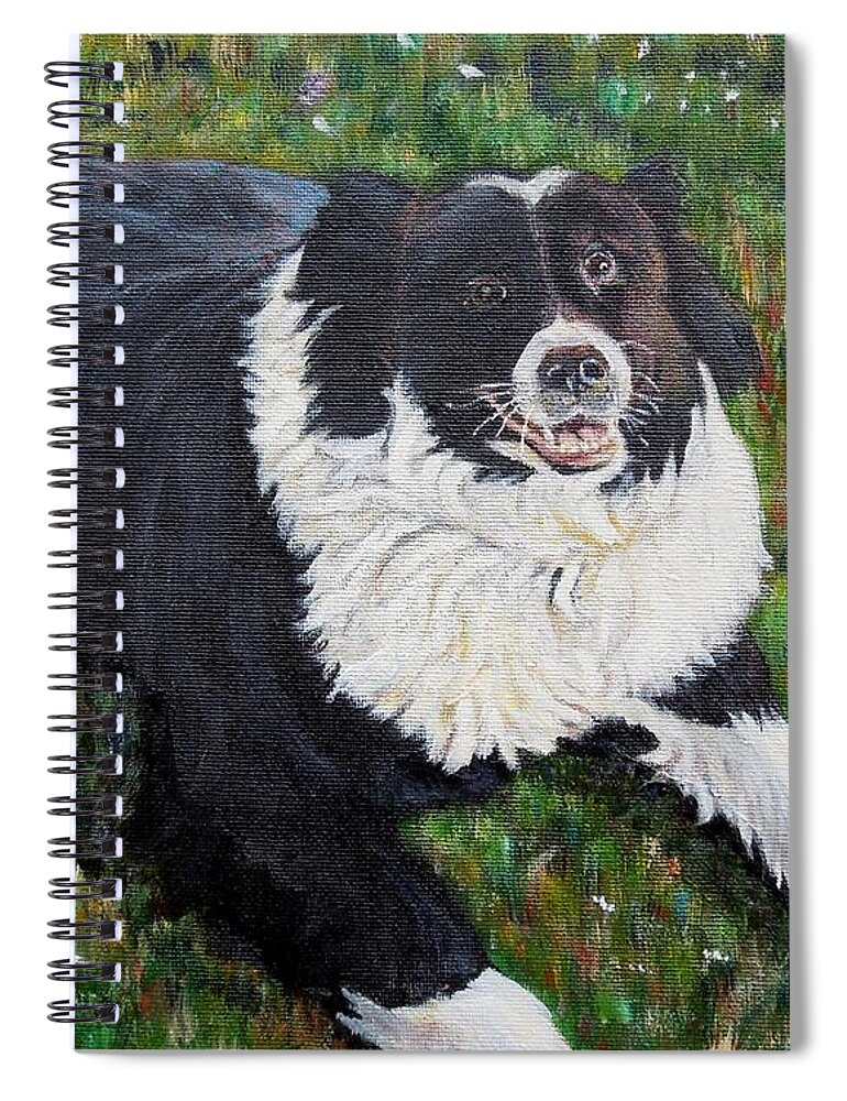 Dog Spiral Notebook featuring the painting Blackie by Marilyn McNish