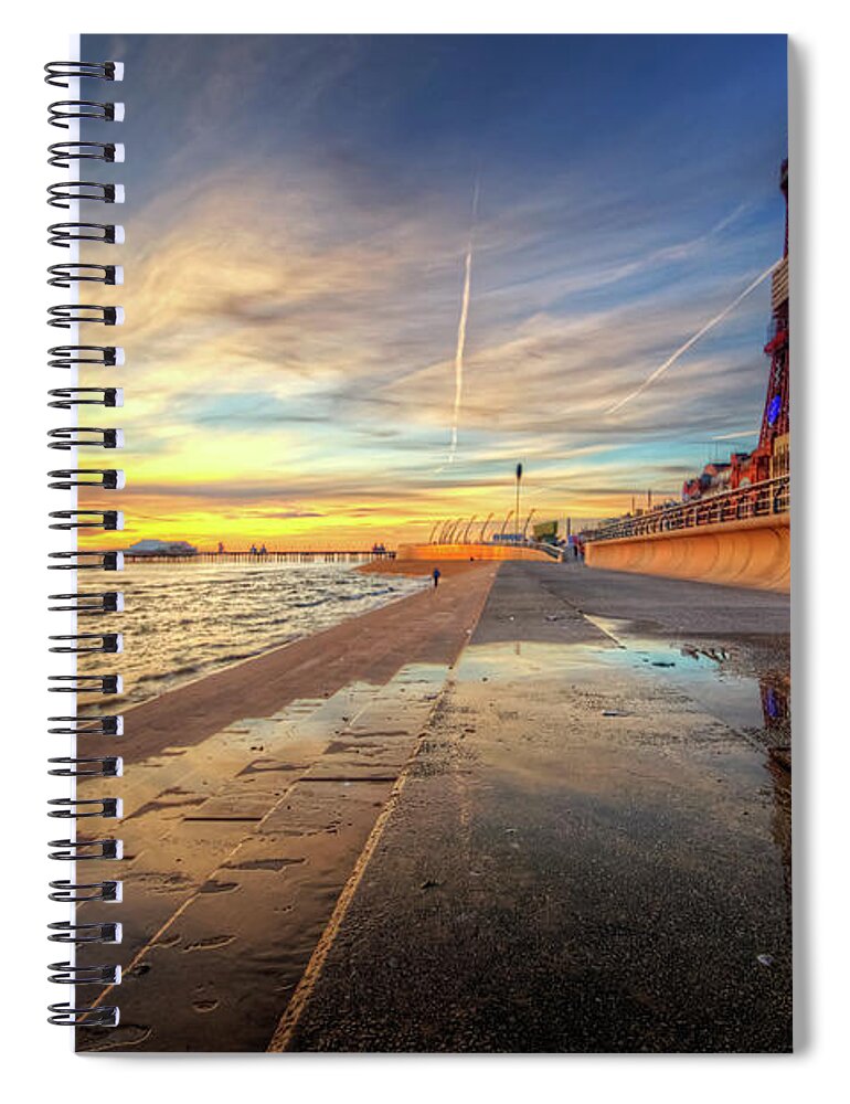 Photography Spiral Notebook featuring the photograph Blackpool Sunset by Yhun Suarez