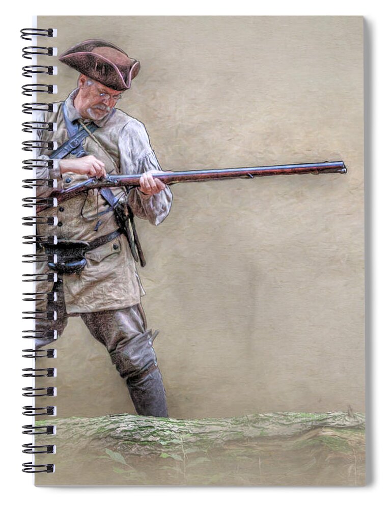 Seven Years War Spiral Notebook featuring the digital art Blackpowder Woodsman Version Two by Randy Steele
