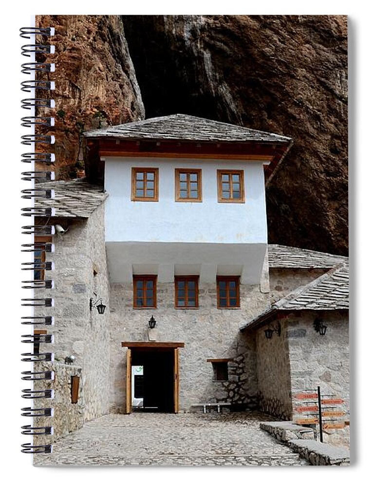 Blagaj Spiral Notebook featuring the photograph Blagaj Sufi Muslim dervish stone monastery structure Bosnia Herzegovina by Imran Ahmed