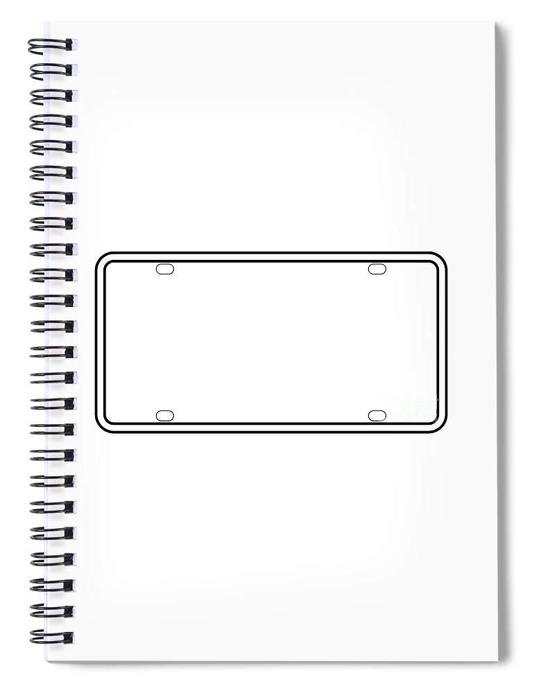 Blank License Plate Border Spiral Notebook by Bigalbaloo Stock