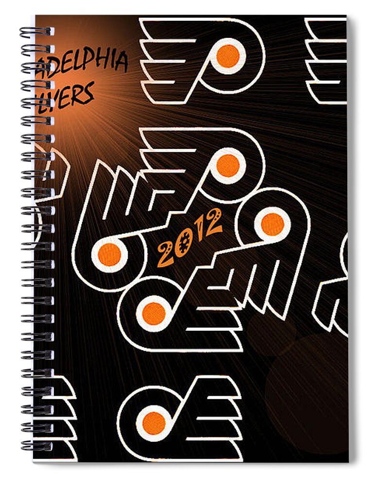 Hockey Spiral Notebook featuring the photograph Bleeding Orange and Black - Flyers by Trish Tritz