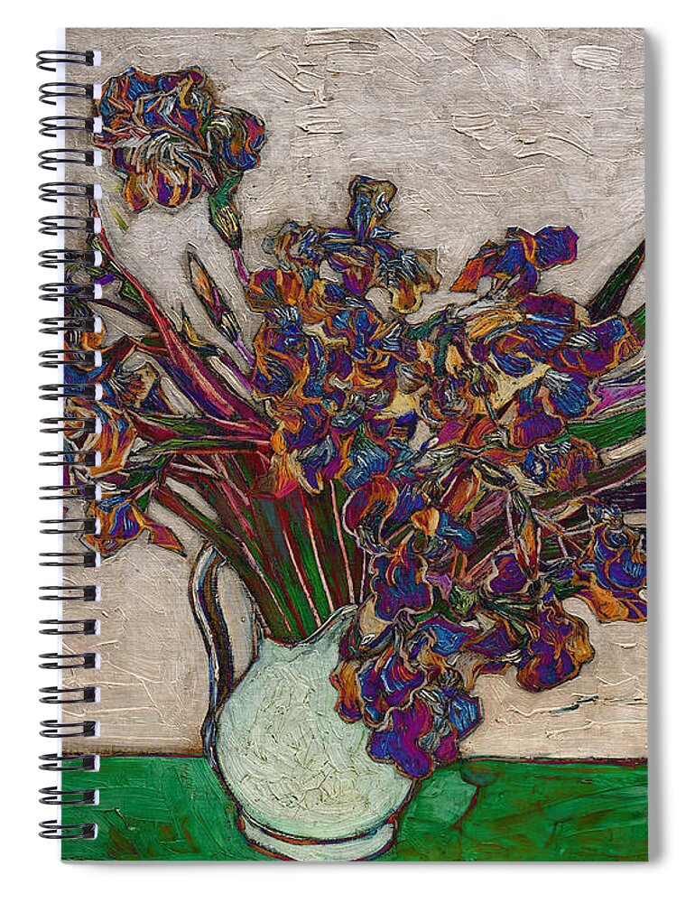 Post Modern Spiral Notebook featuring the digital art Blend 10 van Gogh by David Bridburg