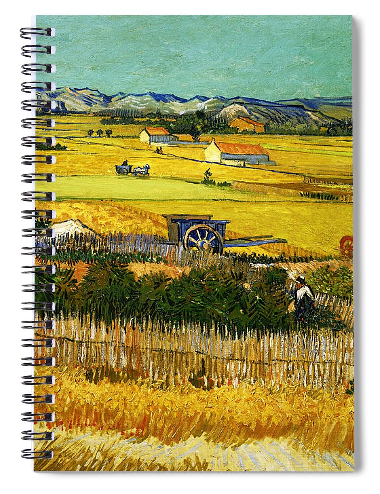 Post Modern Spiral Notebook featuring the digital art Blend 17 van Gogh by David Bridburg