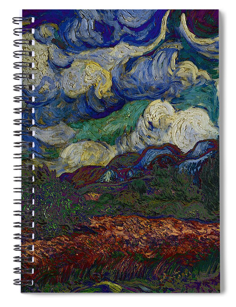 Post Modern Spiral Notebook featuring the digital art Blend 19 van Gogh by David Bridburg