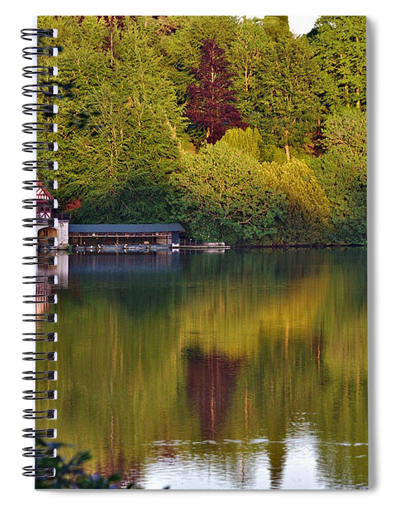 Blenheim Palace Spiral Notebook featuring the photograph Blenheim Palace Boathouse 2 by Jeremy Hayden