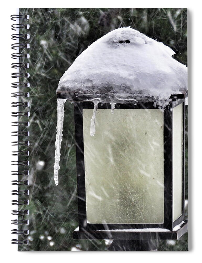 Backyard Spiral Notebook featuring the photograph Blizzard Warnings by Kathi Isserman