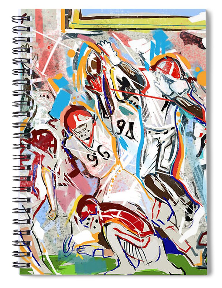 Uga Rosebowl Spiral Notebook featuring the painting Blocked by John Gholson