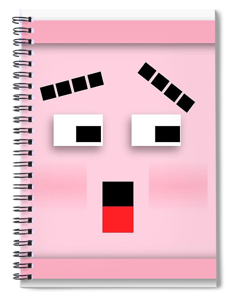 Squares Spiral Notebook featuring the digital art Blockhead by John Wills
