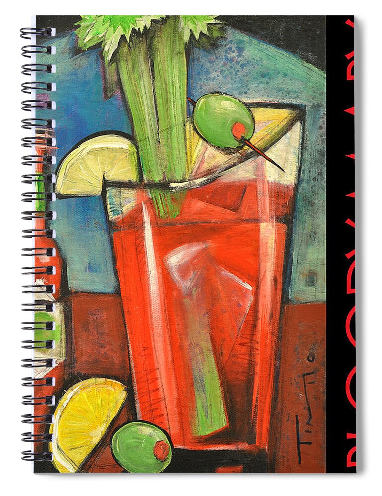 Beverage Spiral Notebook featuring the painting Bloody Mary Poster by Tim Nyberg