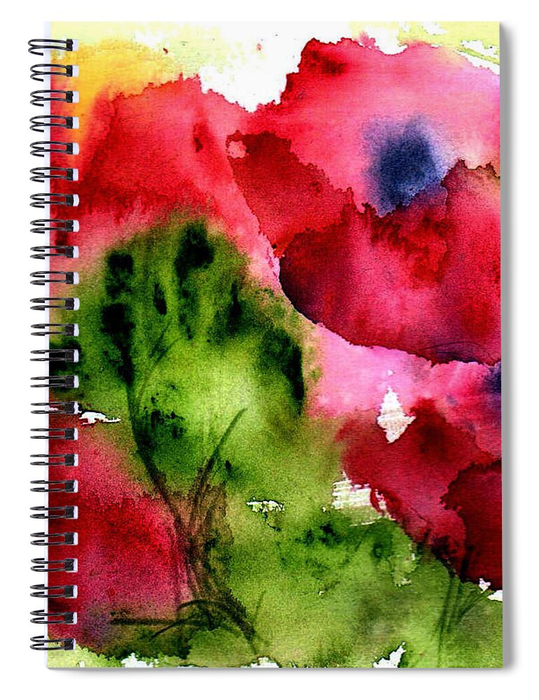 Flower Spiral Notebook featuring the painting Blooming by Anne Duke