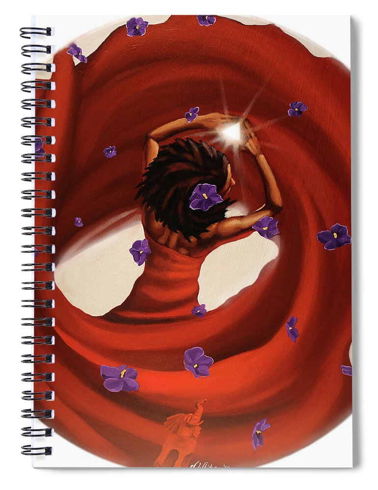 Delta Sigma Theta Spiral Notebook featuring the painting Blossom in this light by Jerome White