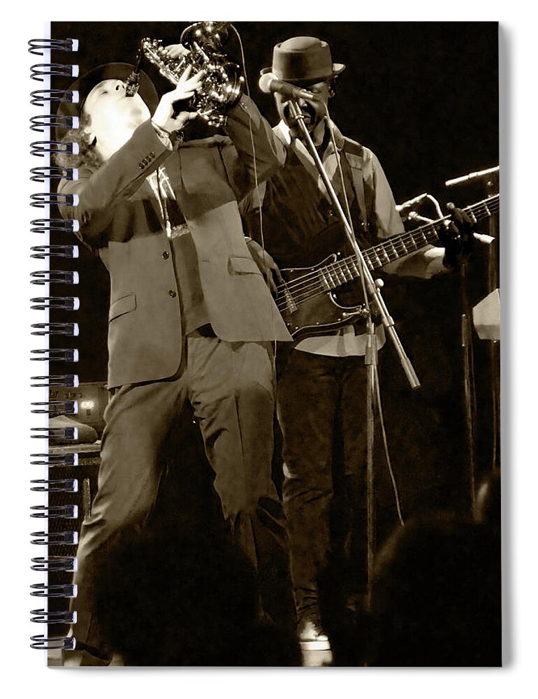 Sax Spiral Notebook featuring the photograph Blow Boney Blow by Leon deVose