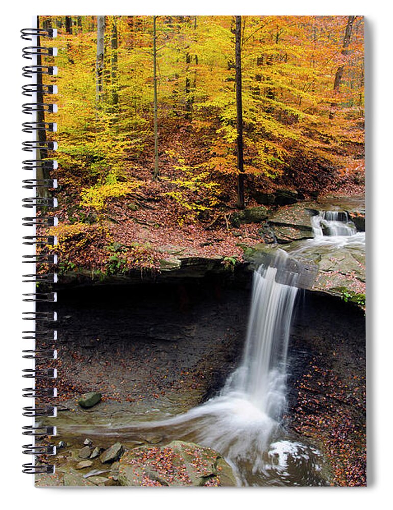 Ohio Spiral Notebook featuring the photograph Blue Hen Falls 2 by Ann Bridges
