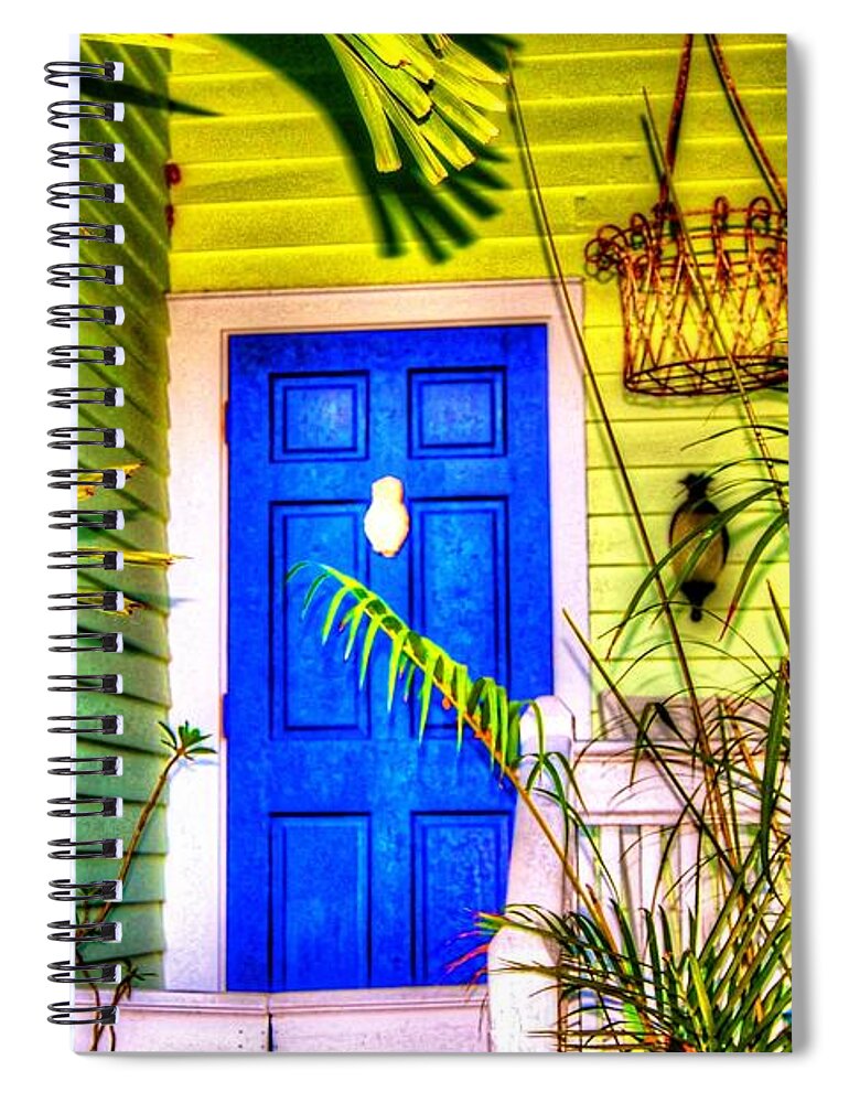 Door Spiral Notebook featuring the photograph Blue and Green by Debbi Granruth