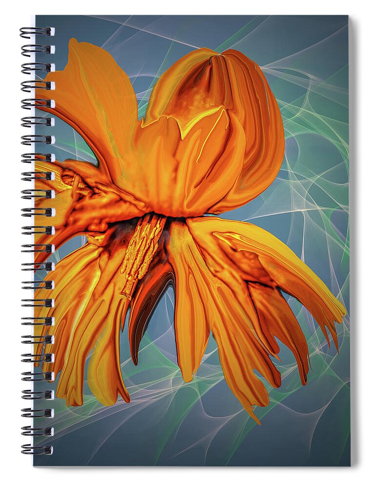 Blue And Yellow Spiral Notebook featuring the digital art Blue And Yellow #h6 by Leif Sohlman
