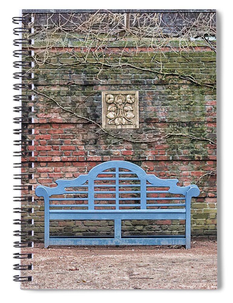 Blue Bench Spiral Notebook featuring the photograph Blue Bench by Patty Colabuono
