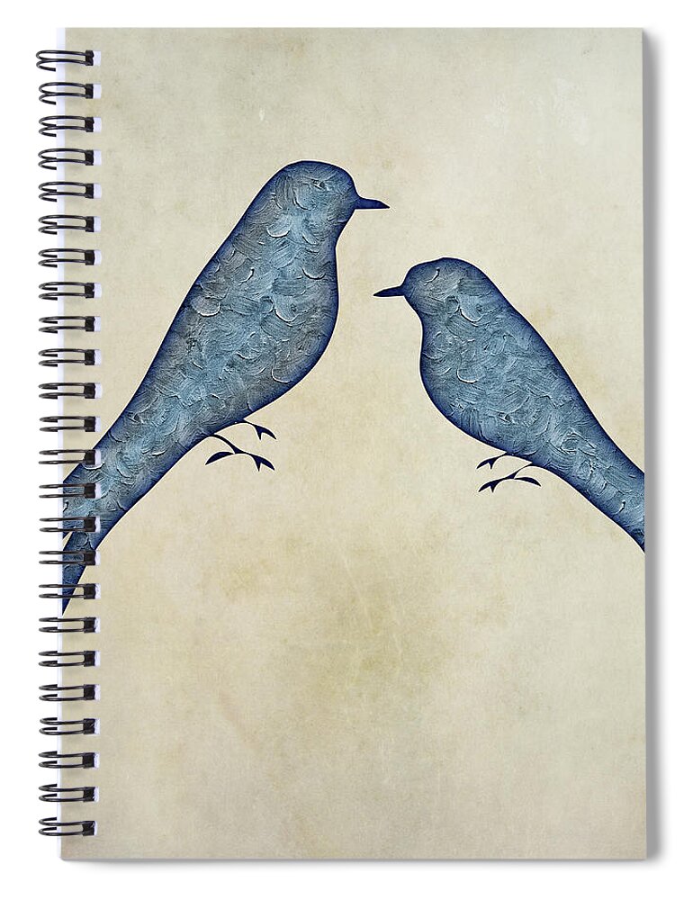 Blue Birds Spiral Notebook featuring the painting Blue Birds 4 by Movie Poster Prints
