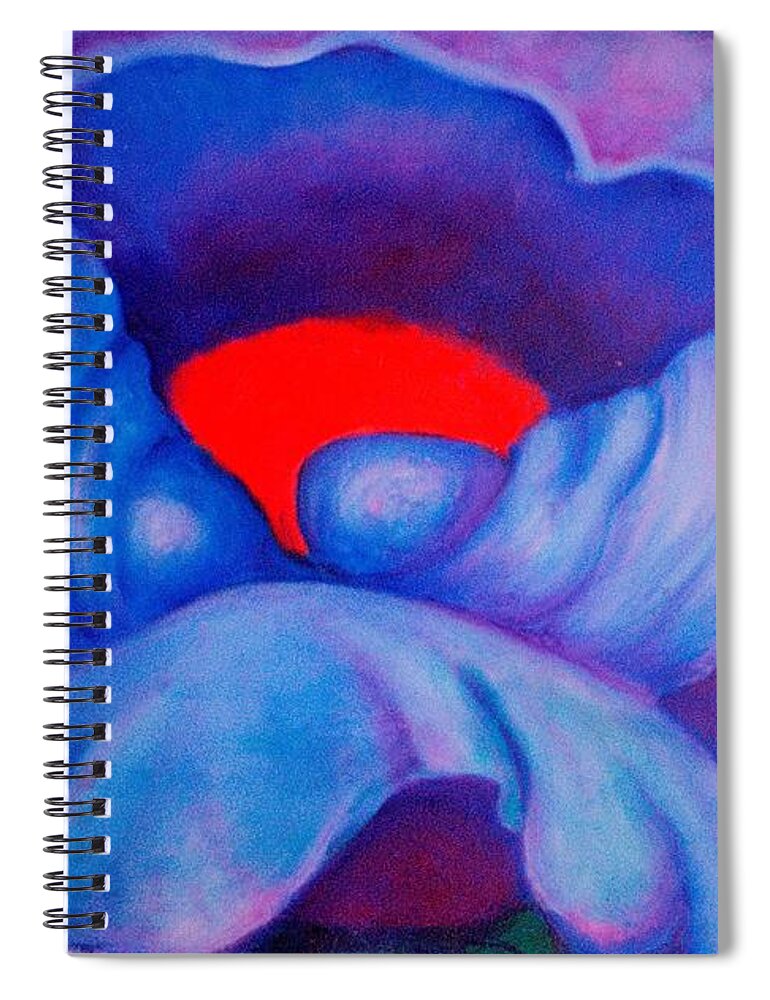Blue Bloom Spiral Notebook featuring the painting Blue Bloom by Jordana Sands
