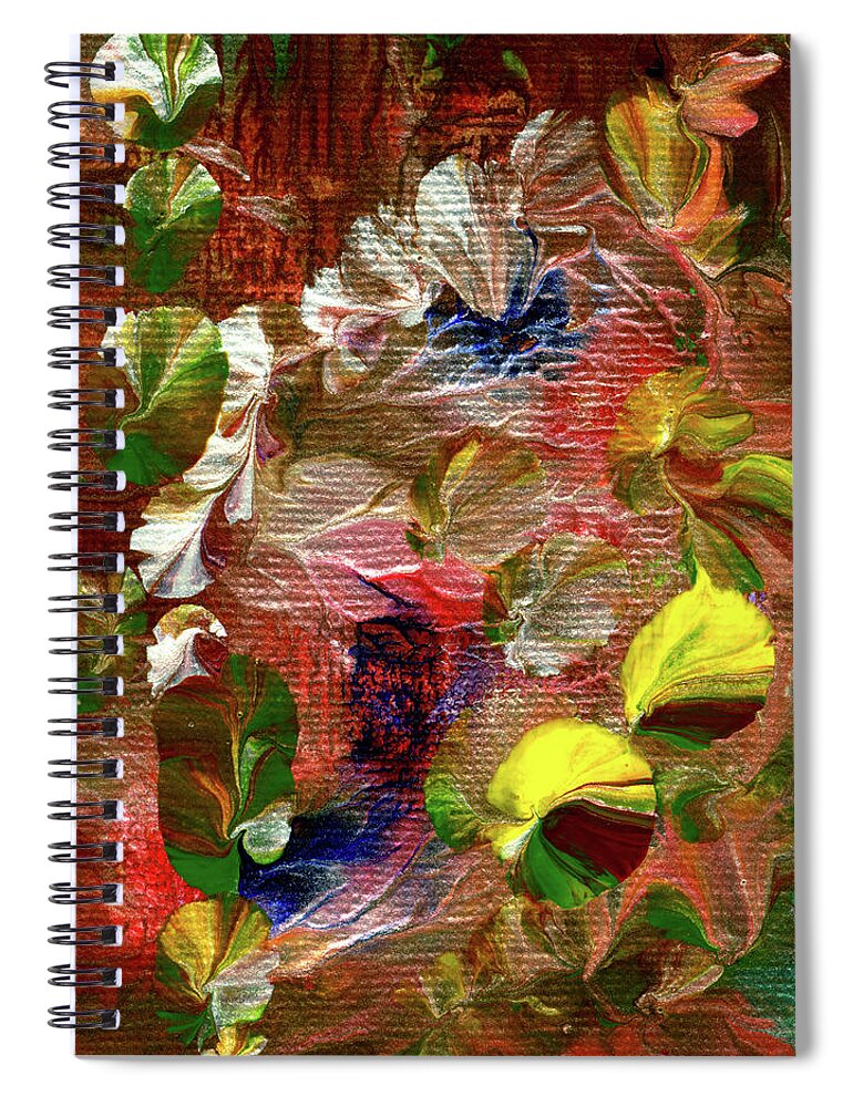 Blue Spiral Notebook featuring the painting Blue Butterfly Jungle by Nan Bilden