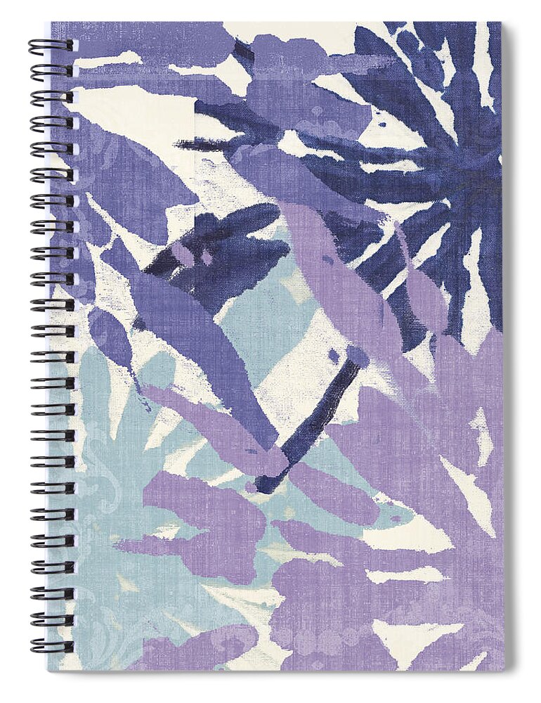 Ikat Spiral Notebook featuring the painting Blue Curry II by Mindy Sommers