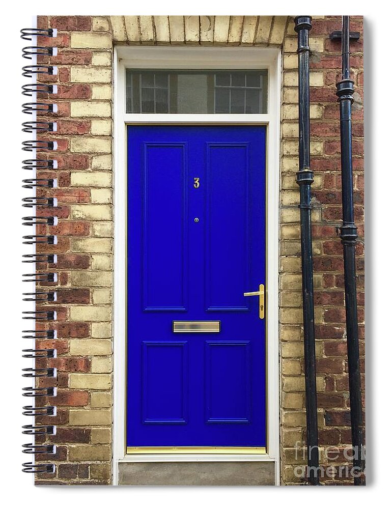 Blue Spiral Notebook featuring the photograph Blue Door Number 3 by Suzanne Lorenz