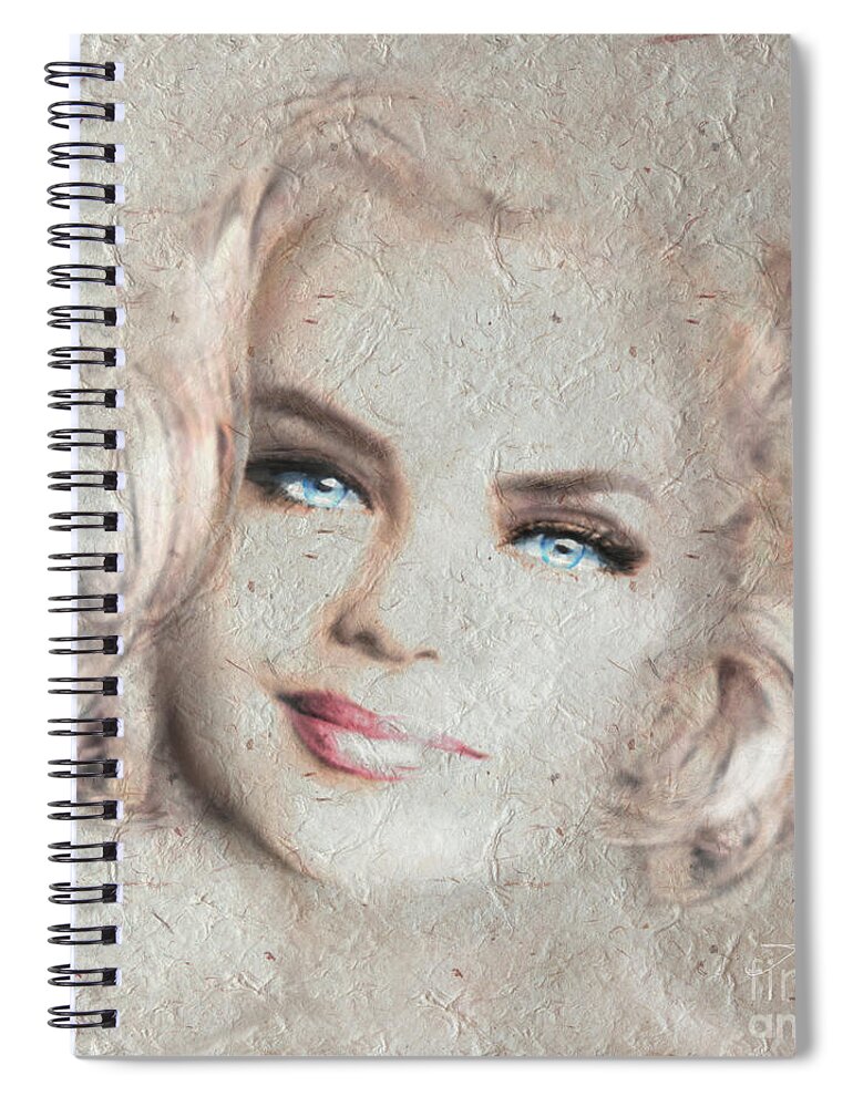 Portrait Spiral Notebook featuring the painting Blue Eyes Blond Soft by Angie Braun